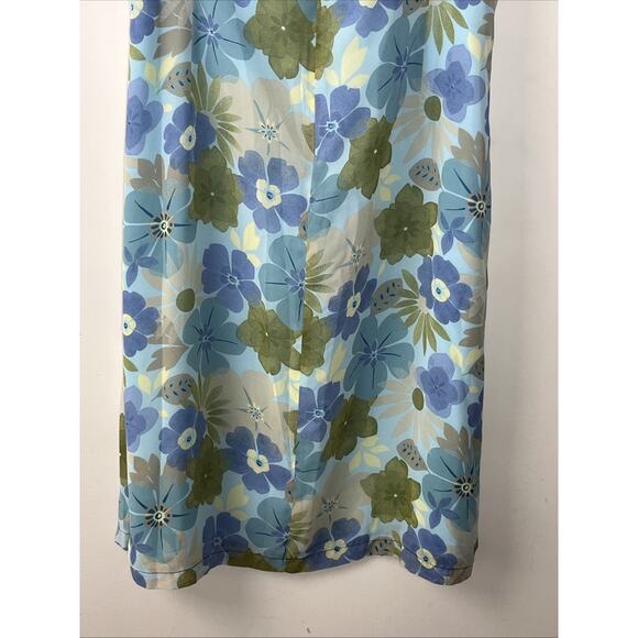 Old Navy V Neck Chiffon Midi Tank Dress Size 16 Blue Floral V Neck Lightweight - Picture 6 of 11